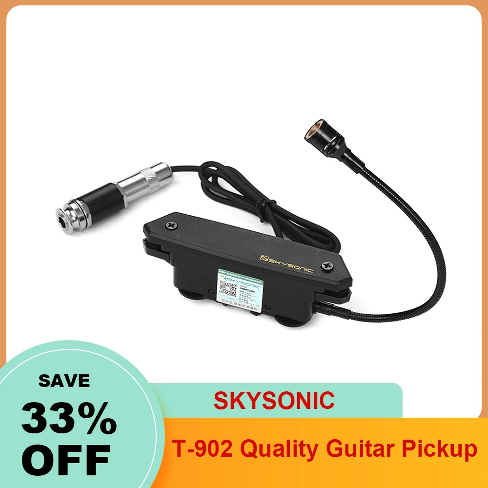 Skytronic T-902 Quality Guitar Active Soundhole Pickup Magnetic + Microfono Dual Pickup Systems String Instrument Parts