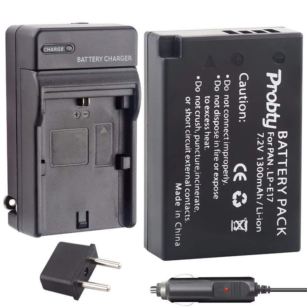 Probty 1300Mah Lp-E17 Lp E17 Batteria Bateria Akku + Caricabatterie Per Canon Eos M3 Eos M5 Eos M6 Eos Rebel T6I T7I Eos 77D 750D Fotocamera