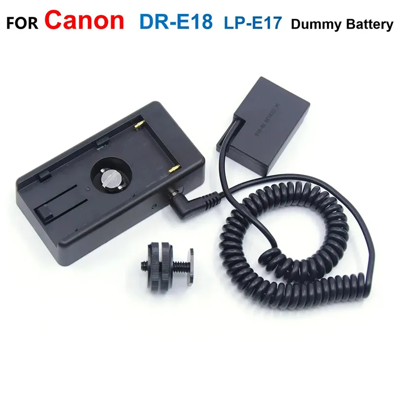 Dr-E18 Lp-E17 Batteria Fittizia Con Kit Piastra Adattatore Batteria Np F970 F750 F550 Per Canon Eos Rp R10 77D 250D 750D 760D 850D 8000D