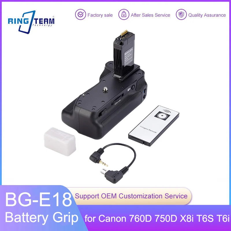 Con Telecomando Bg-E18 Battery Grip Per Canon Canon 760D 750D X8I T6S T6I Bg-E18H Impugnatura Verticale T6S Battery Grip