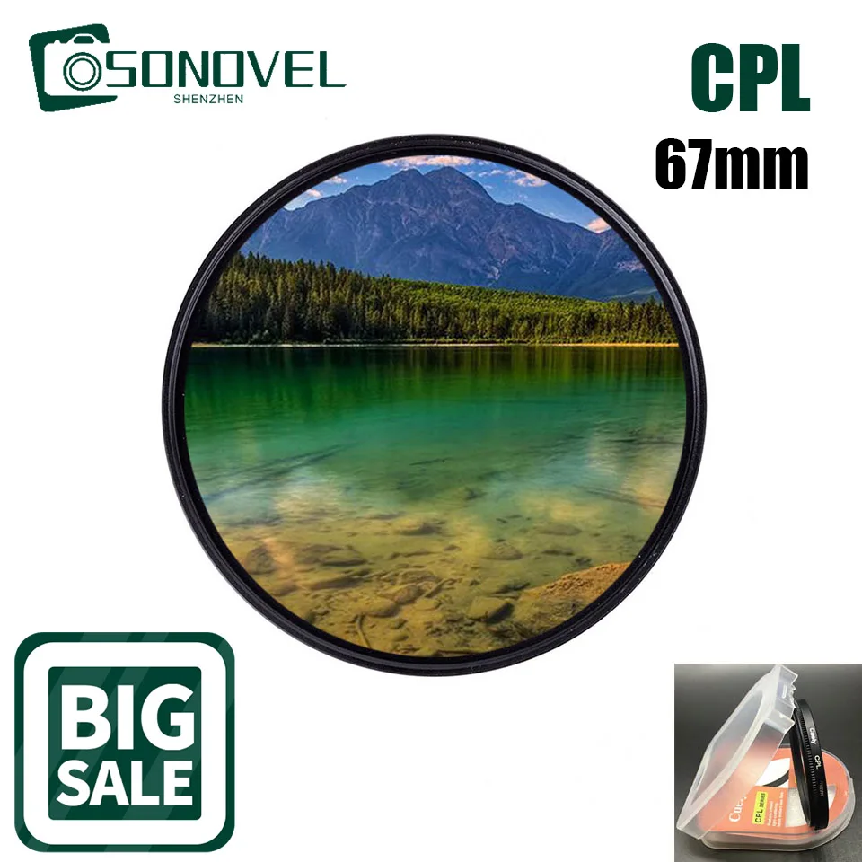 67 67Mm Polarizzatore Circolare Impermeabile Cpl Filtro Obiettivo Fotocamera Per Nikon Sony Fujifilm Canon Eos 1300D 800D 760D 750D 700D Dslr