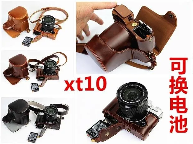 Per Fujifilm Xt10 Xt20 Xt30 16-50 18-55Mm Borsa Per Fotocamera Con Obiettivo Cinturino In Pelle Cinturino Aperto Design Della Batteria Borsa Per Fotoc