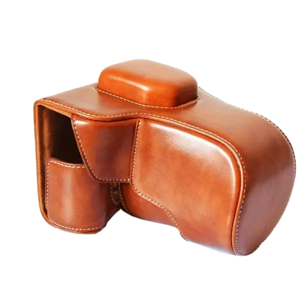 Custodia Per Fotocamera In Pelle Pu Per Fujifilm Xt30 Xt20 Xt10 16-50Mm 18-55Mm Custodia Per Fotocamera Con Cinturino Caffè Marrone Nero