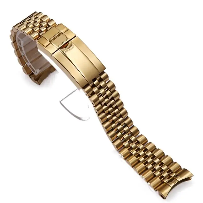 Pcavo Cinturino In Acciaio Inossidabile Massiccio Da 20Mm Per Rolex Gmt Oyster Perpetual Date Argento Oro Cinturino Per Orologio Chiusura Di Distribuz