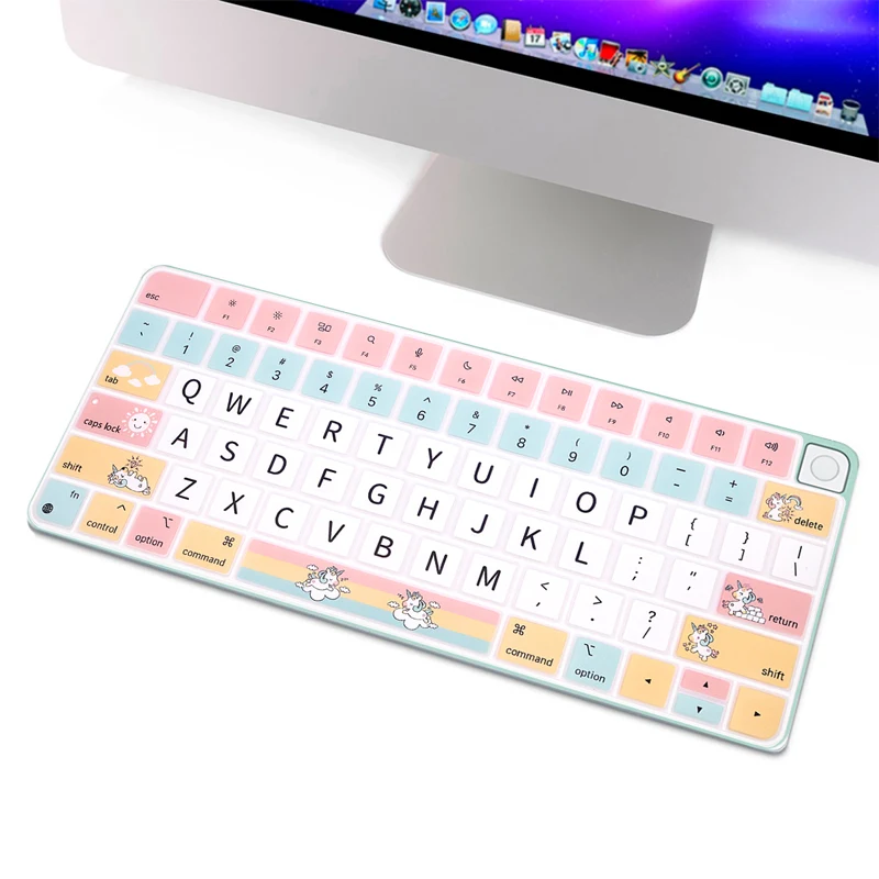 Cover Per Tastiera Hrh Cartoon Con Touch Id Layout Usa Per Chip 2021 Apple Imac 24 Pollici Euro A2449 M1 A2450