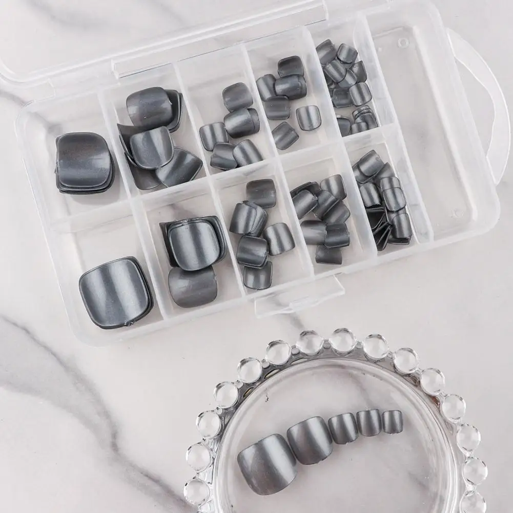 Unghie Dei Piedi Quadrate Elastiche Gel Unghie Dei Piedi Finte 120 Pz/Scatola Unghie Dei Piedi Corte Multicolori Gel Vibrante Unghie Dei Piedi Finte P