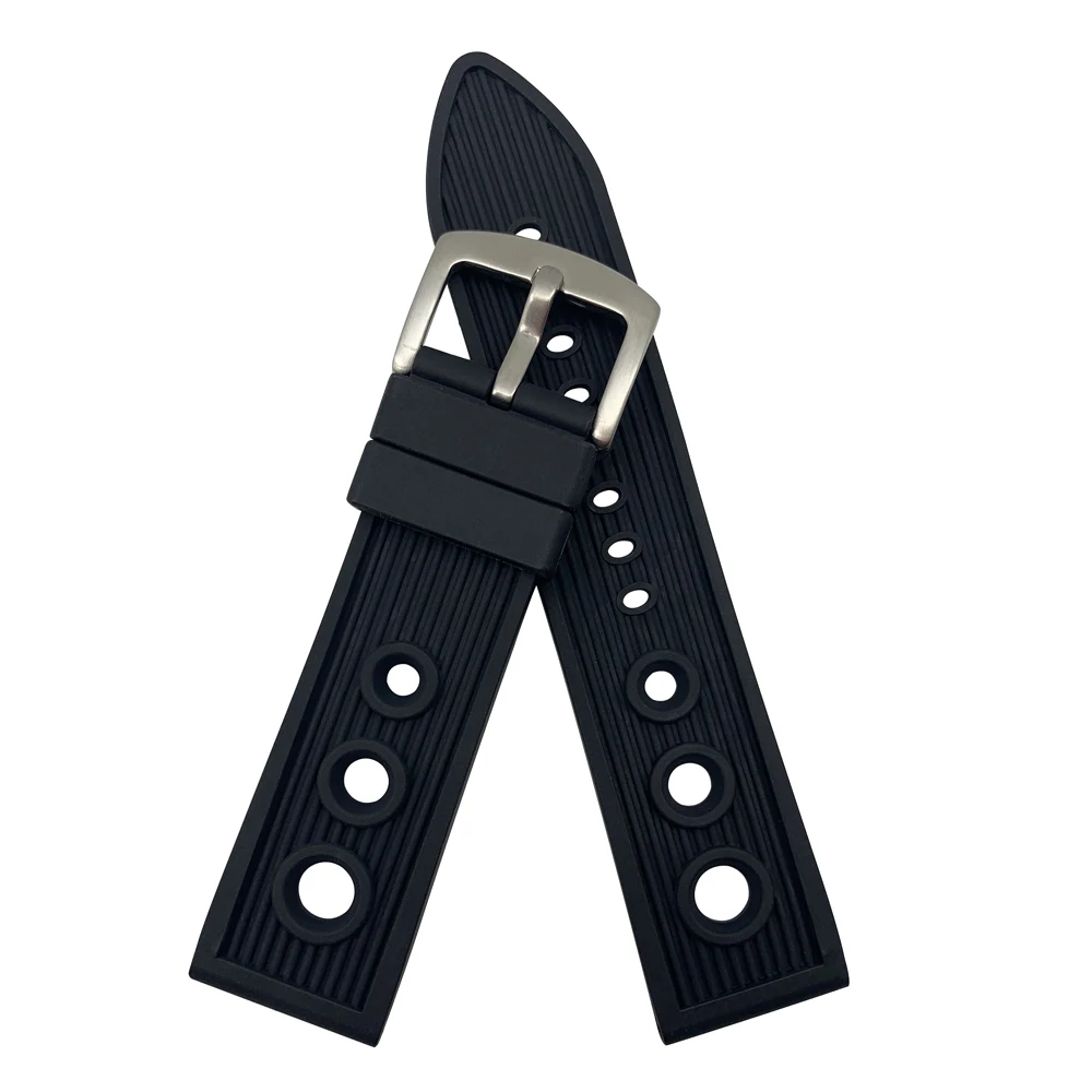 Top Di Lusso Di Marca Nero Blu Molle Della Gomma Di Silicone Watch Band 22 Millimetri Cinturino Braccialetto Per Navitimer/Avenger/Breitling Cinghia F