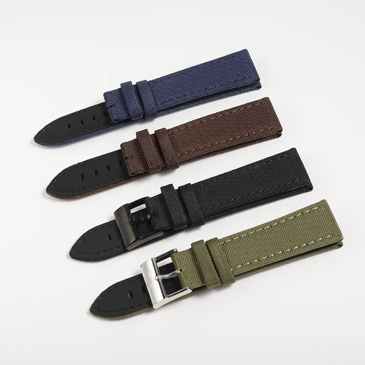 Cinturino In Pelle Di Nylon Nero Blu Verde Marrone Da 22Mm Per Cinturino Breitling Navittimer World Avenger/Bracciale Navidtimer