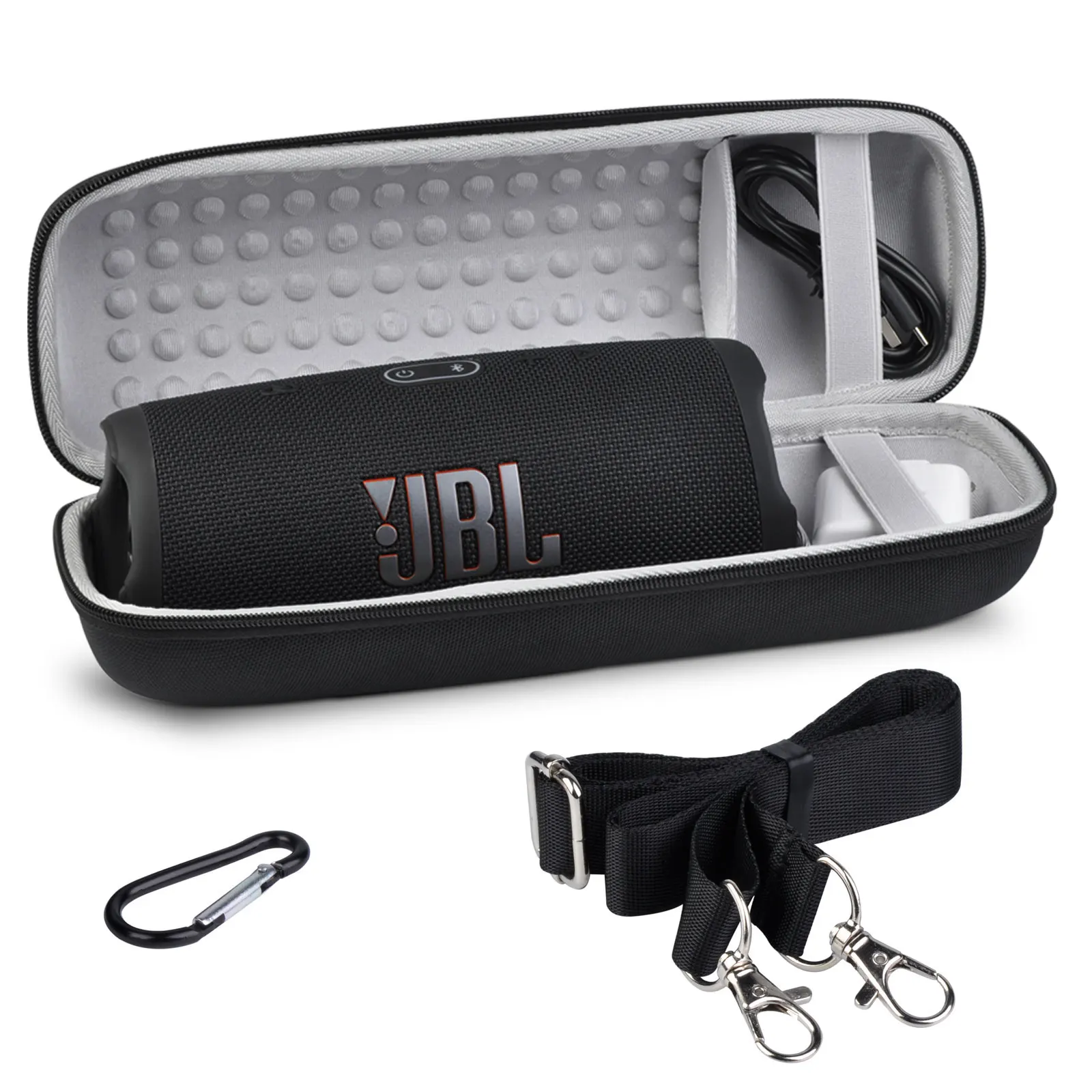 Borsa Da Viaggio Jbl Per Jbl Charge 5, Custodia Rigida Per Altoparlanti Charge 4 Con Tracolla, Tracolla E Moschettone