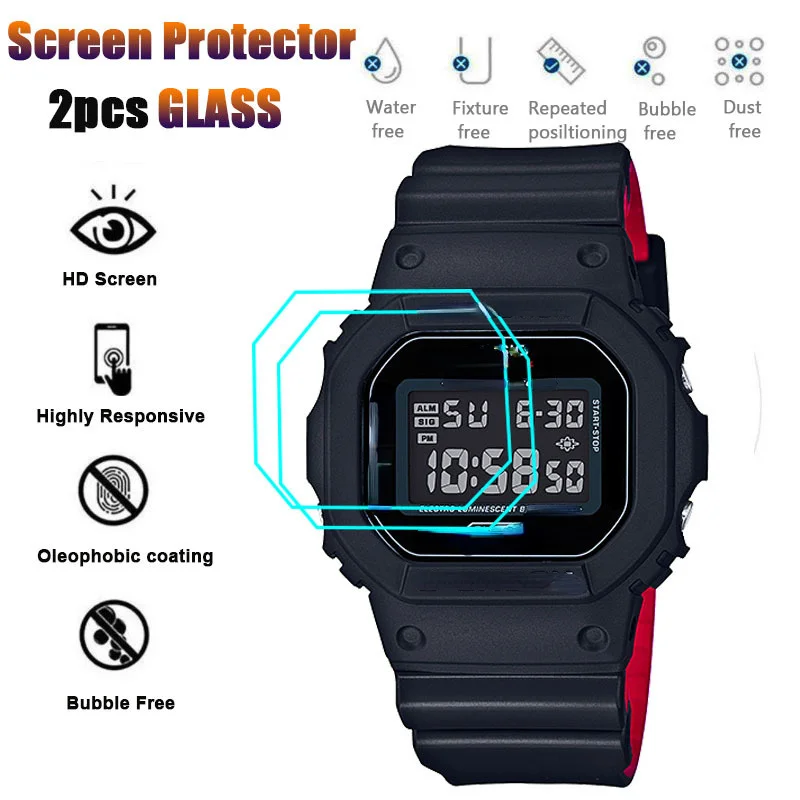 Pellicola Salvaschermo 2 Pezzi Per Casio G Shock Film Per Dw-5600 Gbd-200 Dw5000 Gwx-5600 Gw-B5600 Gw-5000 Gbx-100 9H Vetro Temperato