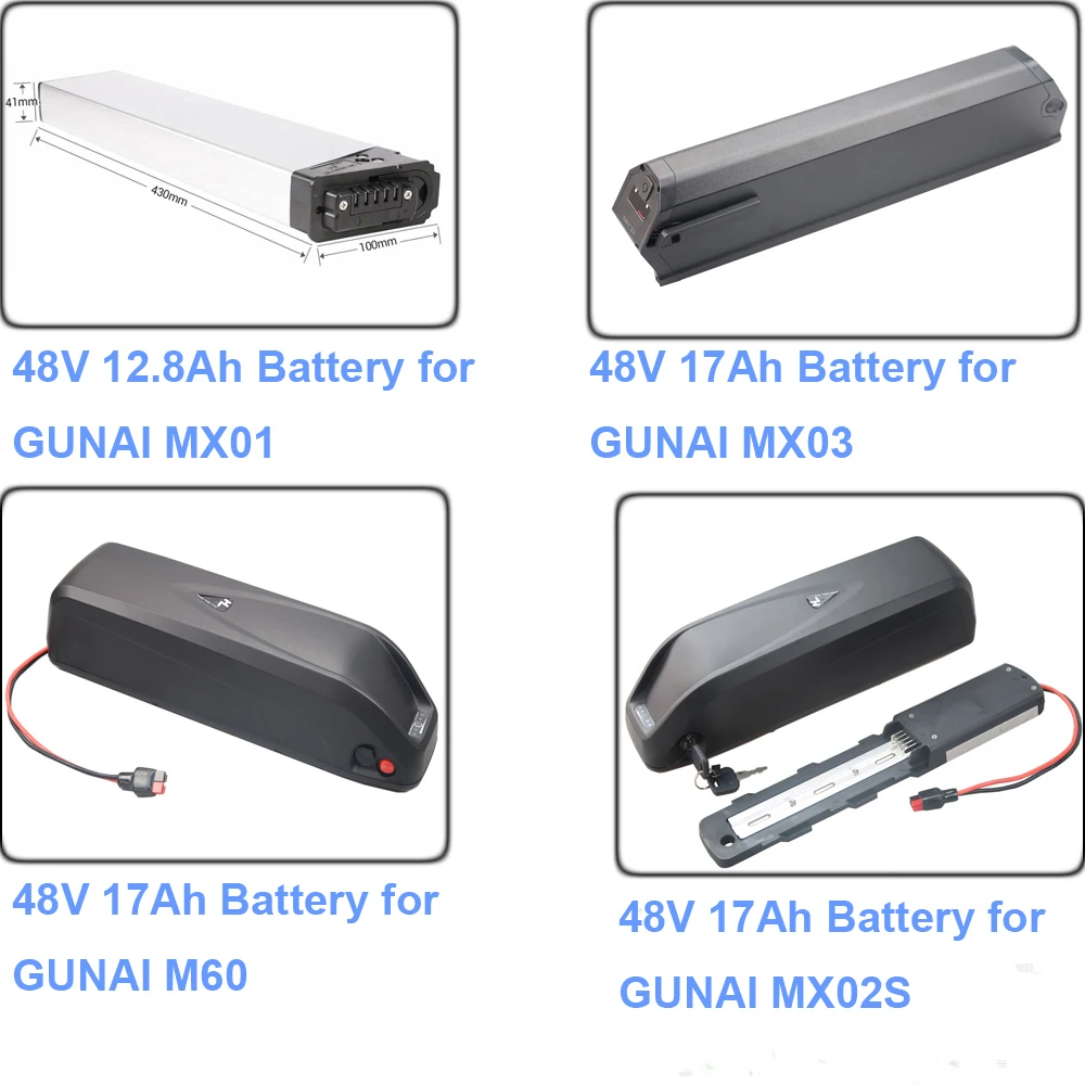 Batteria Al Litio Rimovibile Per Bici Elettrica 48V 12.8Ah 17Ah 17.5Ah 22Ah Per Gunai Mx01 Mx02S Mx03 M60 Gn88 Ebike