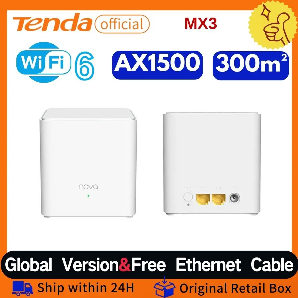 Ax1500 Wifi6 Mesh Router Tenda Mesh Mx3 Wifi 6 Gigabit Wireless Router 2.4Ghz 5Ghz Dual-Band Intera Casa Mesh Ripetitore Wifi