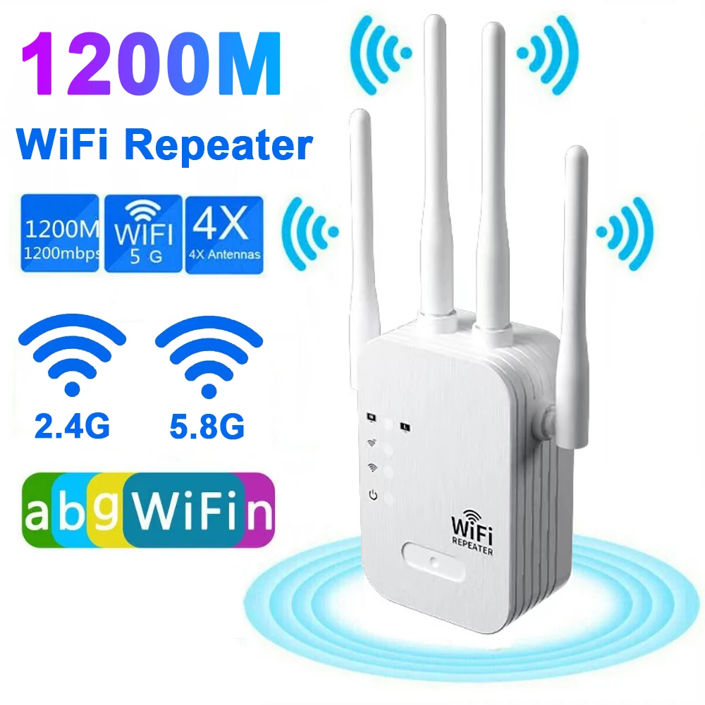 1200Mbps Wireless Wifi Repeater Wifi Extender Wifi Booster 5G 2.4G Ripetitore Network Expander 802.11Ac Wifi Amplificatore Router Wifi
