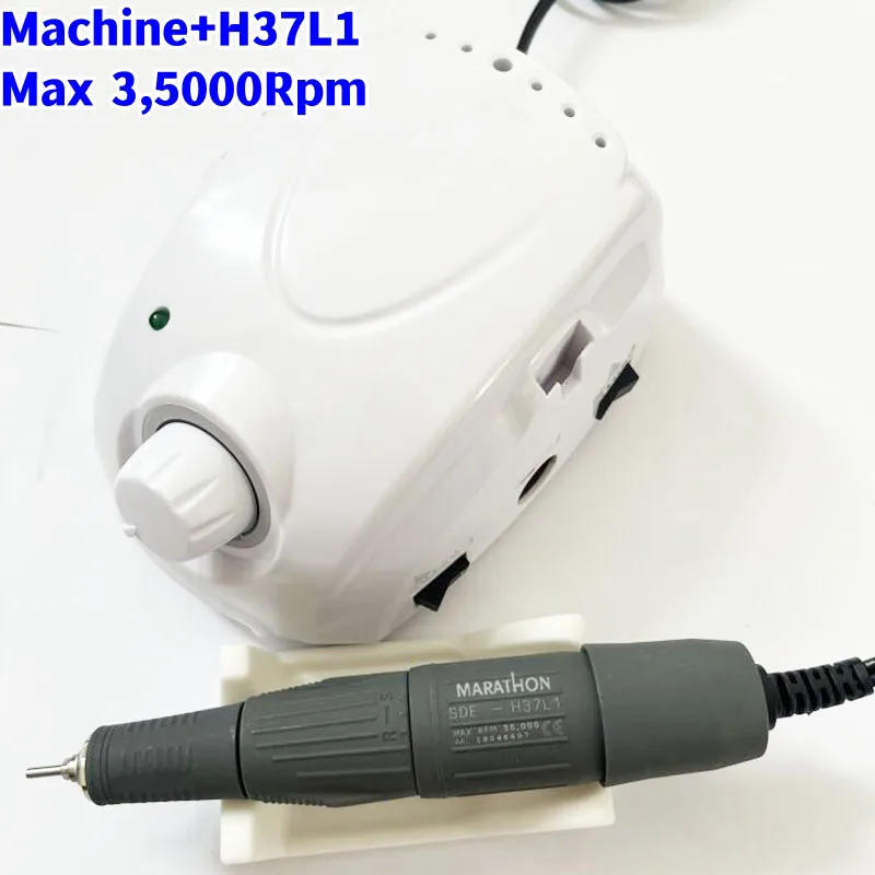 Marathon Champion-3 65W Electric Nail Drill Polish Control Box 35K 45K Manico Di Alta Qualità Nail Drill Set Di Attrezzature Per Lime Per Unghie