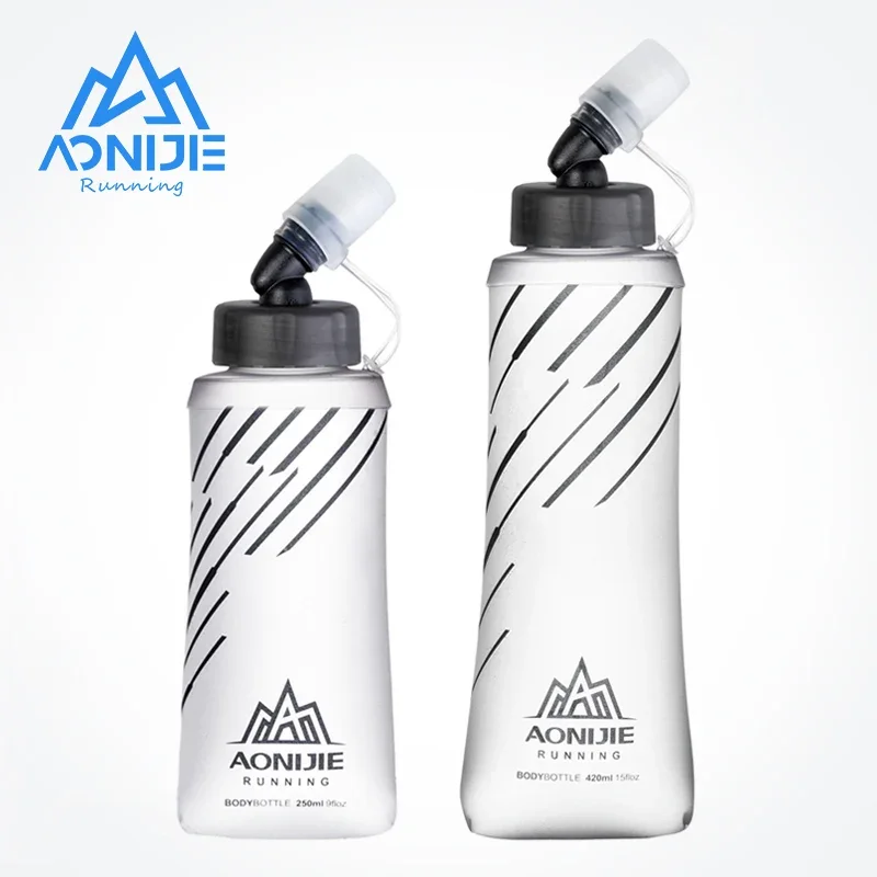 Aonijie Sd21 Soft Flask Pieghevole 250Ml 420Ml Bottiglia D'Acqua Idratazione Sacca D'Acqua Per La Corsa Maratona Ciclismo Trail Escursionismo