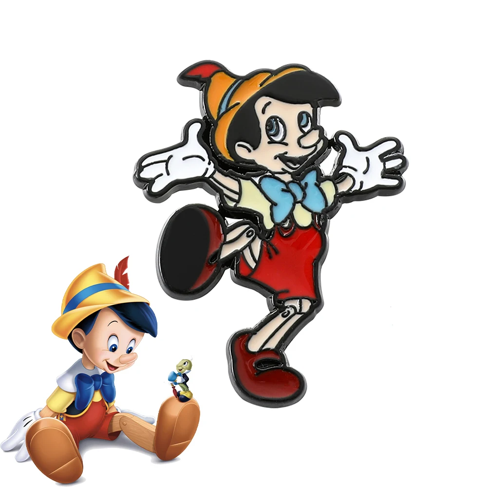 Disney Animated Movie Pinocchio Spille Cartoon Figure Badge Per Zaino Cute Pinocchio Smalto Spille Accessori