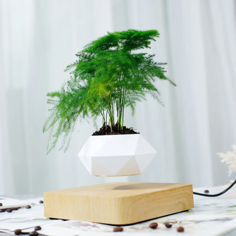 Vaso Per Bonsai Ad Aria Levitante Magica Eu/Uk/Au/Us Spina Levitazione Magnetica Vaso Da Fiori Fioriera Piante Da Interno In Vaso Per Decorare