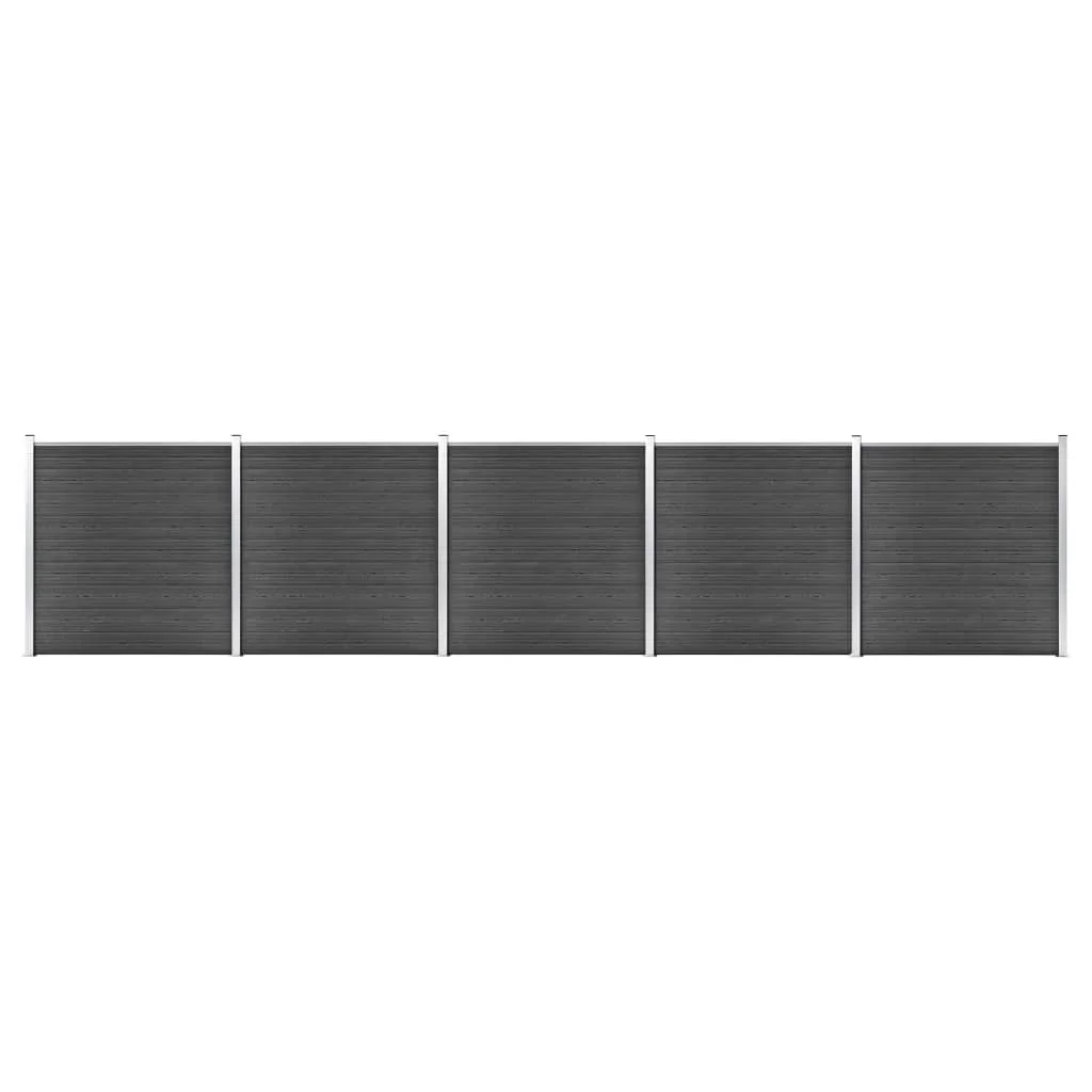 Set Di Pannelli Di Recinzione In Wpc Wpc 872X Cm Pannello Di Recinzione Da Giardino Nero Recinzioni Decorative Antiruggine Per Barriere Animali Per Co