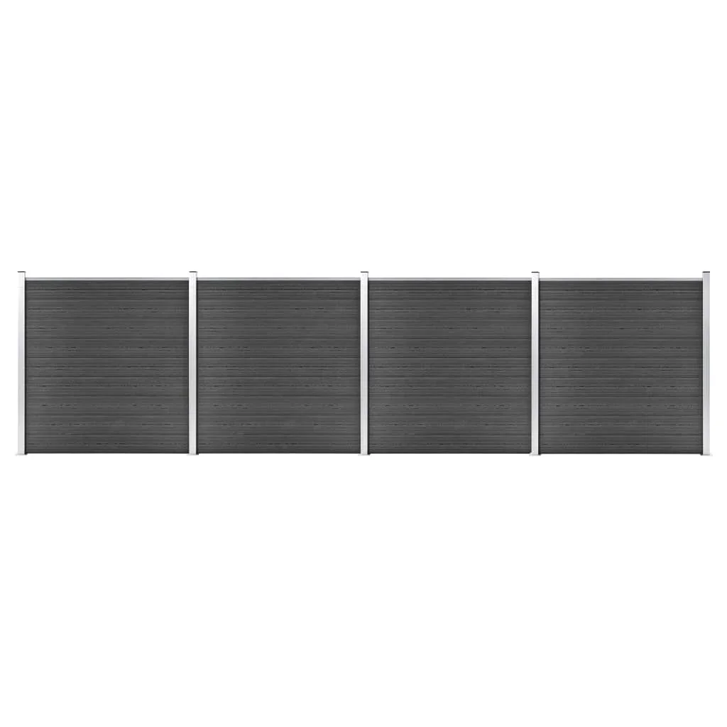 Set Di Pannelli Di Recinzione In Wpc Wpc 699X Cm Pannello Di Recinzione Da Giardino Nero Recinzioni Decorative Antiruggine Per Barriere Animali Per Co
