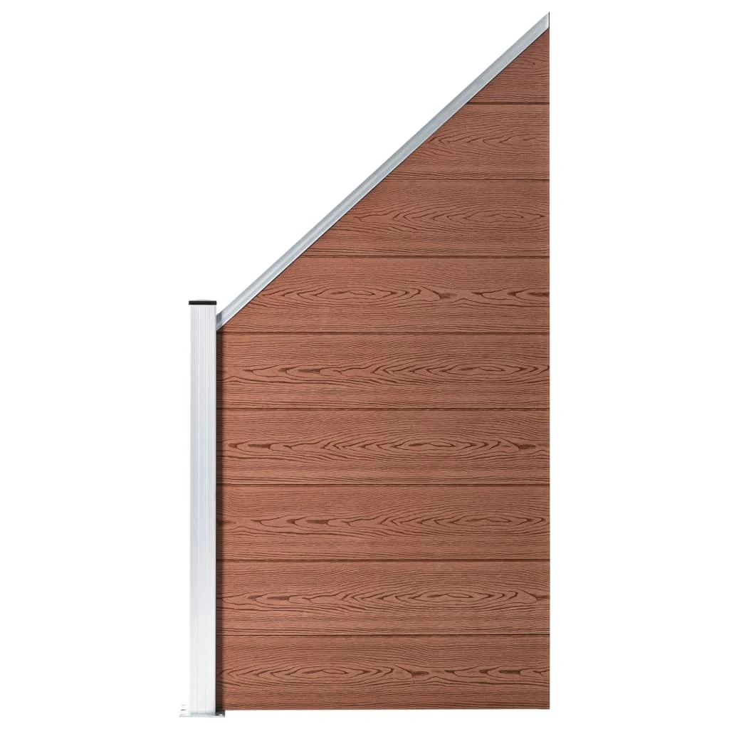 Wpc 95X(105-180) Cm Pannello Di Recinzione Marrone Recinzione Da Giardino Decorativa Recinzioni Recinzioni Antiruggine Barriera Per Animali Giardino E