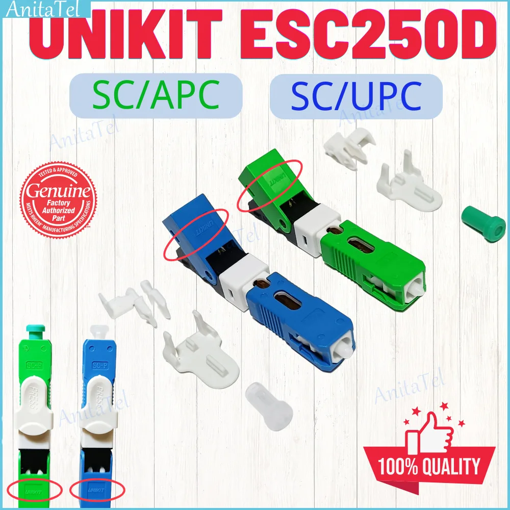 10/20/30/40/50Pcs Unikit Esc250D Sc Apc Sc Upc Connettore Rapido Ottico Ftth Monomodale Sm Connettore Rapido In Fibra Ottica Sc Apc/Upc