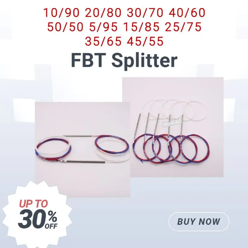 10Pcs 10/90 20/80 30/70 40/60 50/50 5/95 Different Types 1X2 0.9Mm Fbt Separators Without Connectors Uneven Distributionsplitter