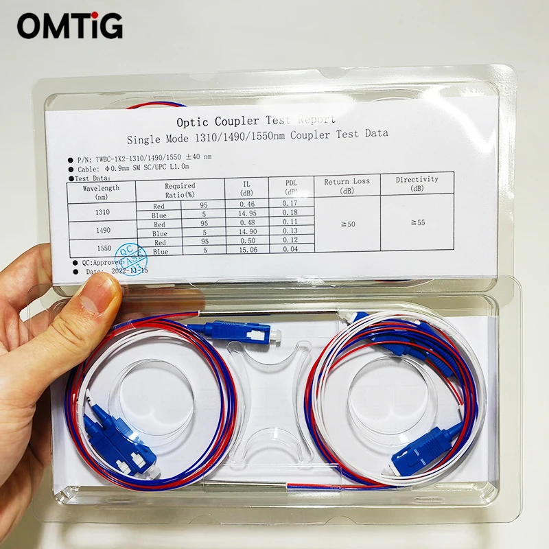 10Pcs Sc Upc Fiber Optic Fbt Splitter 10/90 20/80 30/70 40/60 50/50 Different Types 1X2 0.9Mm Unbalanced Coupler