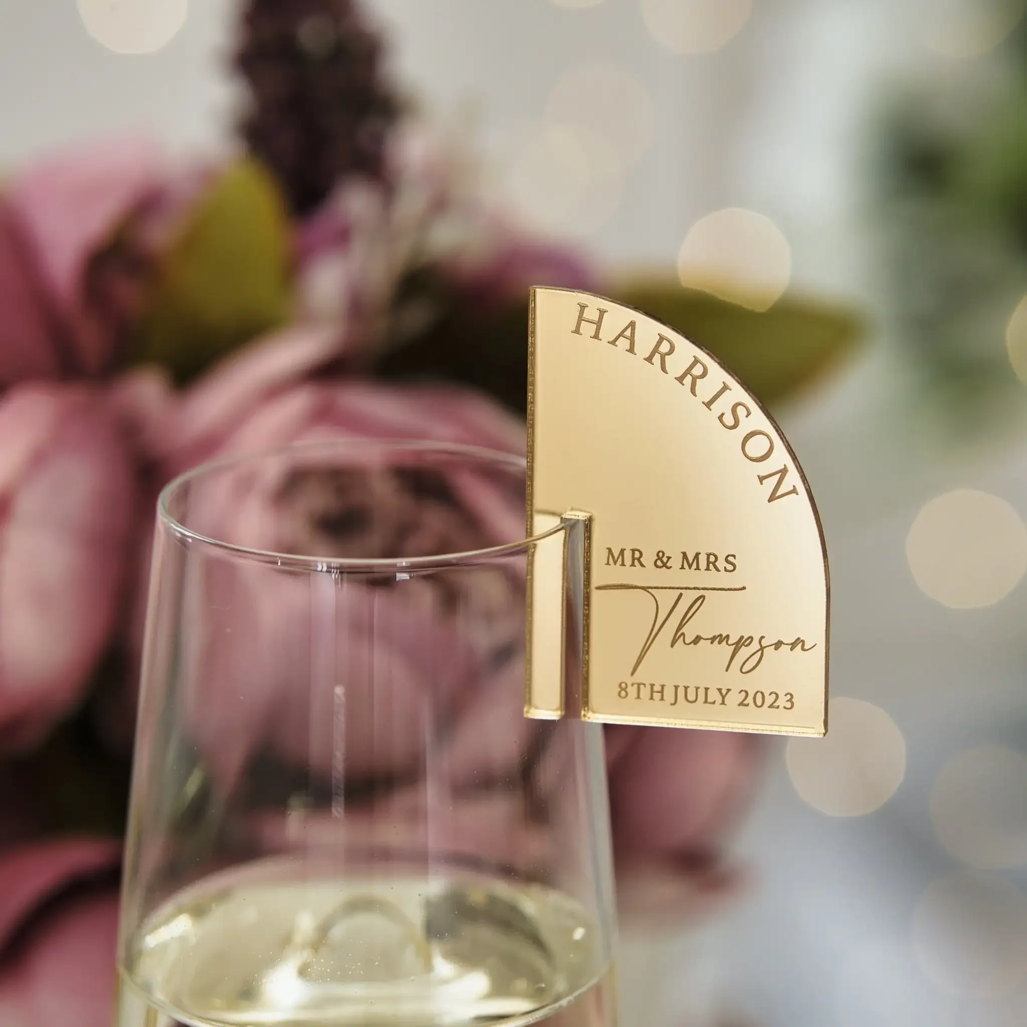 10/30/50 * Wine Charm Wedding Table Decor Nome Tag 4.1*6Cm Cocktail Seaing Card Wedding Place Name Card Champagne Wine Glass Tag