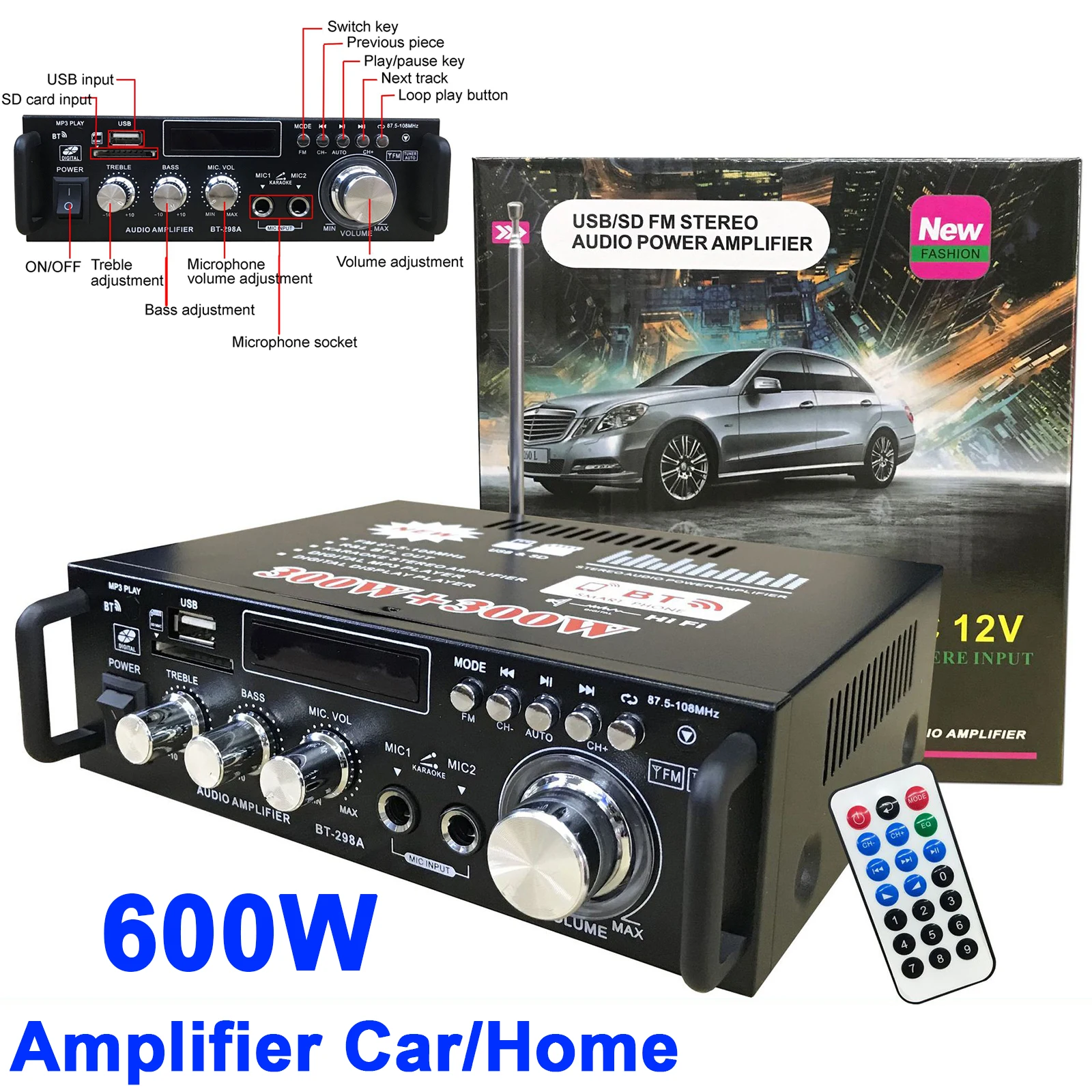 Mini Amplificatori Domestici Per Auto Amplificatore Audio Bluetooth Amplificatore Subwoofer Sistema Audio Stereo Mini Amplificatore