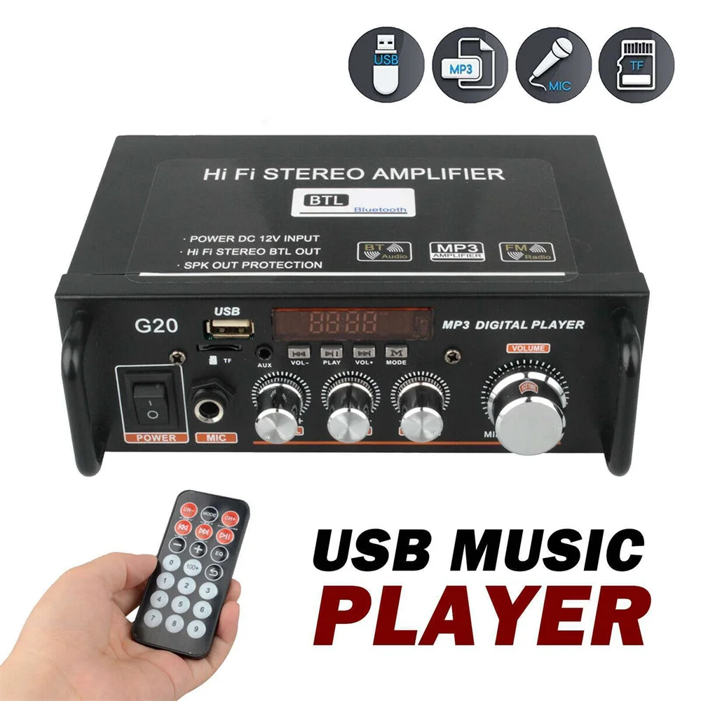 Amplificatori Domestici 220V 600W Subwoofer Hifi Sistema Audio Home Theater Amplificatori Audio Per Auto Fm Tf Aux Lettore Mp3 Telecomando