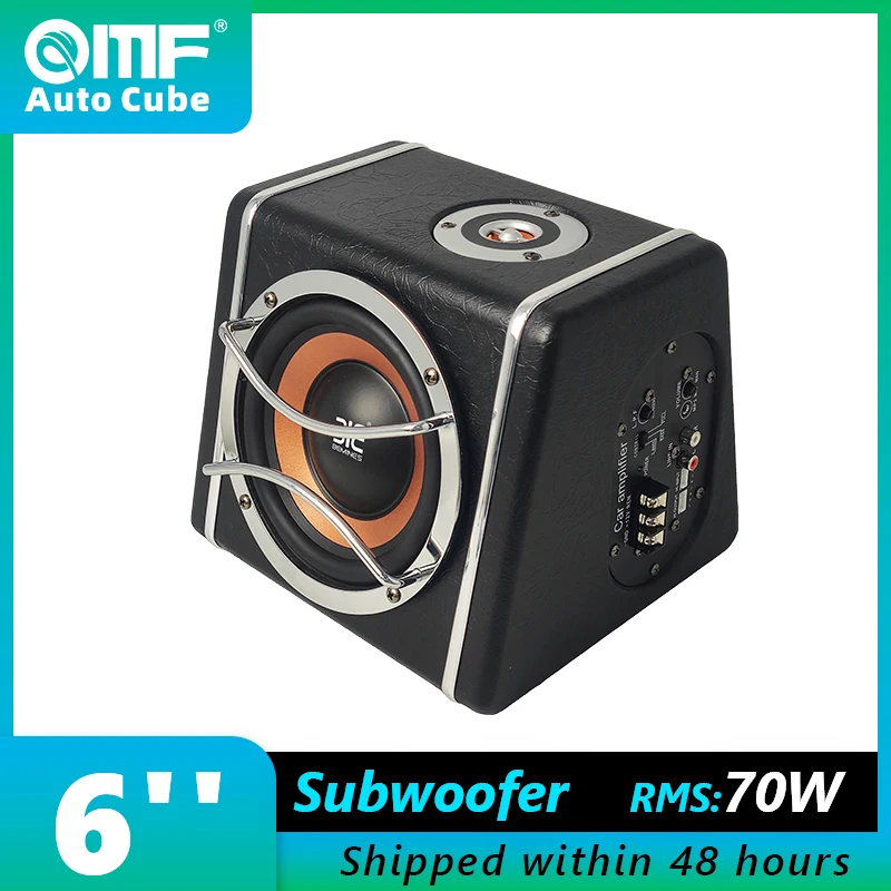 Auto Cube Subwoofer Amplificato Da 6 Pollici Car Audio 12V 70W Bass Speaker Amplificatore Audio Integrato Con Scatola Di Recinzione In Legno Per Auto