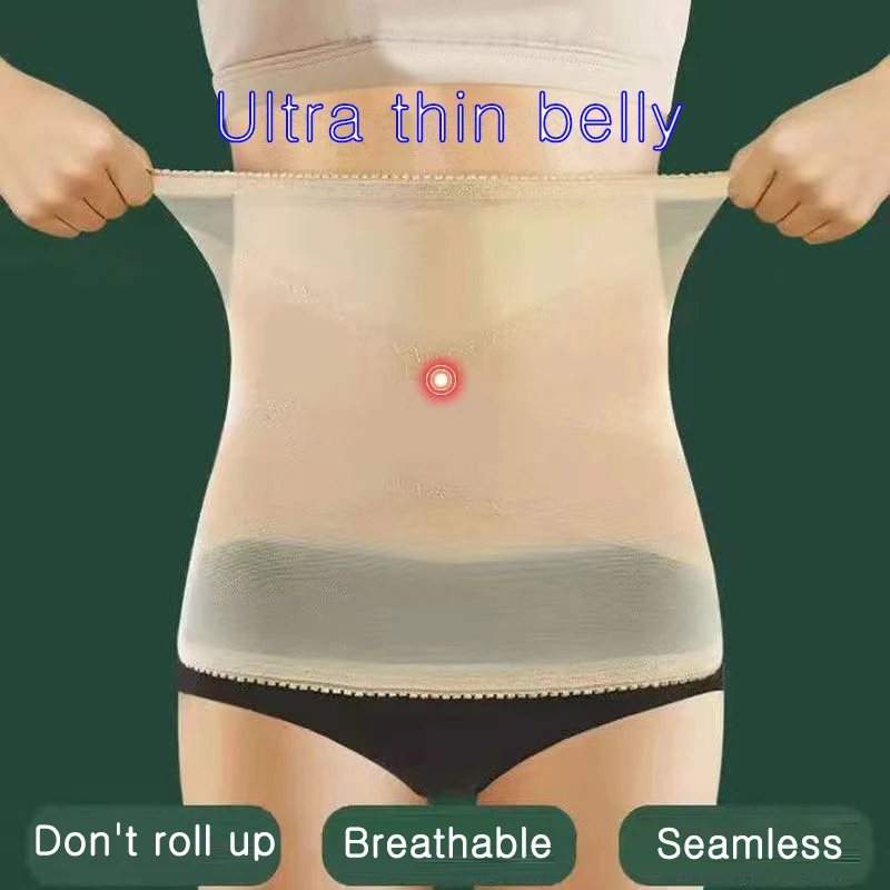Cintura Senza Cuciture Di Pancia Ultrasottile Estiva Forte Dimagrimento Selly Riduzione Femminile Traspirante Anti-Curling Postpartum Vita Shaper