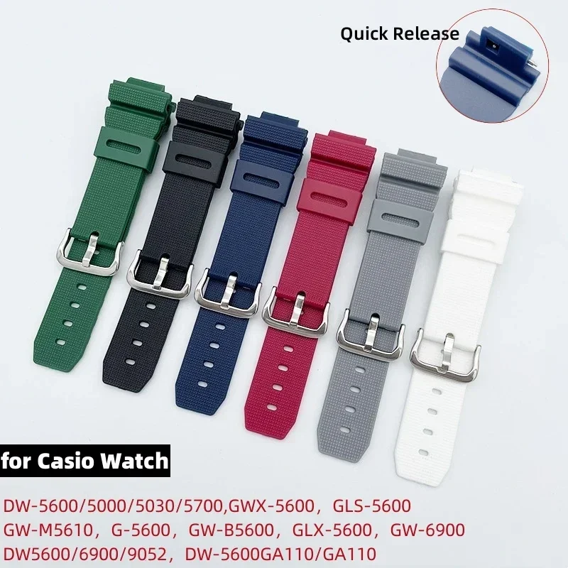 Cinturino In Silicone Per Casio Dw5600/5030/6900/5610 G5600/5700 Gw-M5610 Gw5000 Gm-5610 Ga2100 Accessori Per Orologi Bracciale Sportivo 16Mm