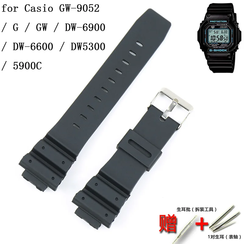 Accessori Per Orologi Fibbia Cinturino Sportivo In Gomma Da Uomo 16Mm Per Casio G-Shock Gw-9052 Dw-6900 Gw-M5610 Dw-5600E Gw-6900 Cinturino In Resina