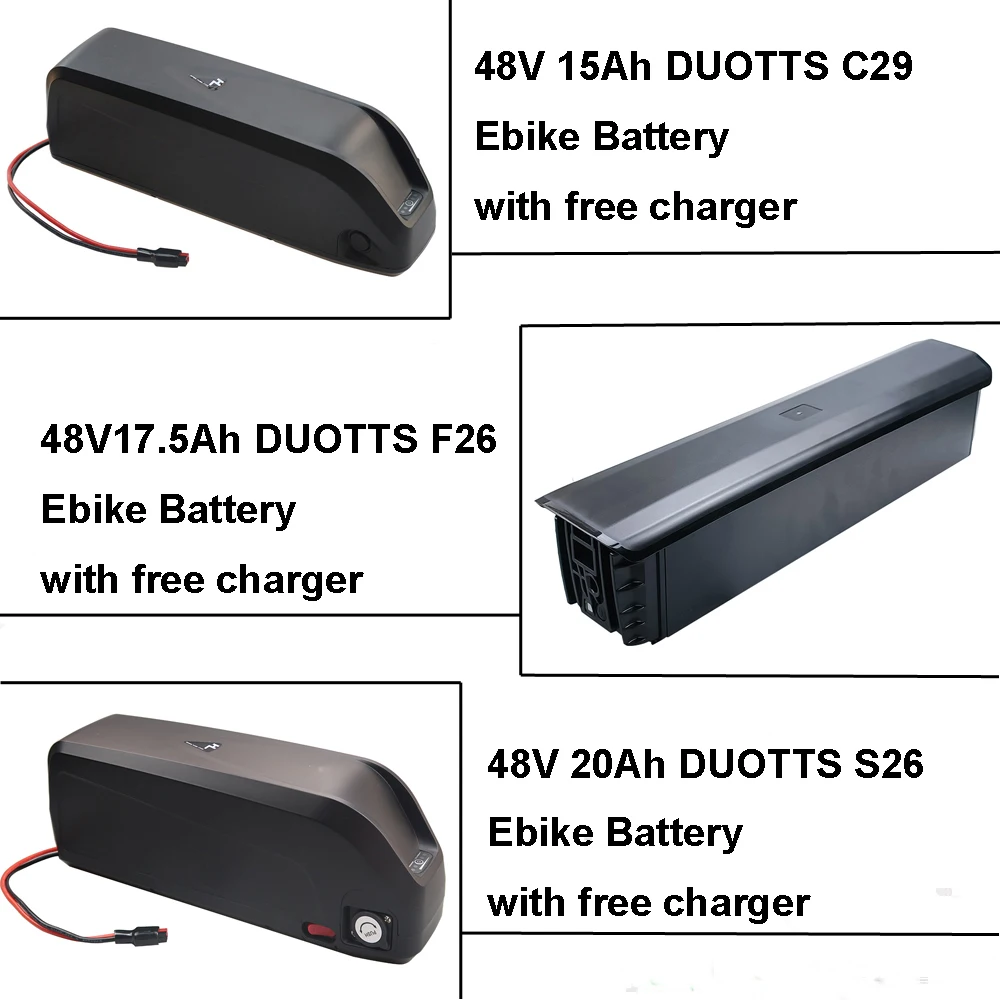 Batteria Per Bicicletta Elettrica 48V 15Ah 17.5Ah 20Ah Duotts C29 F26 S26 Batteria Agli Ioni Di Litio Per Bici Elettrica
