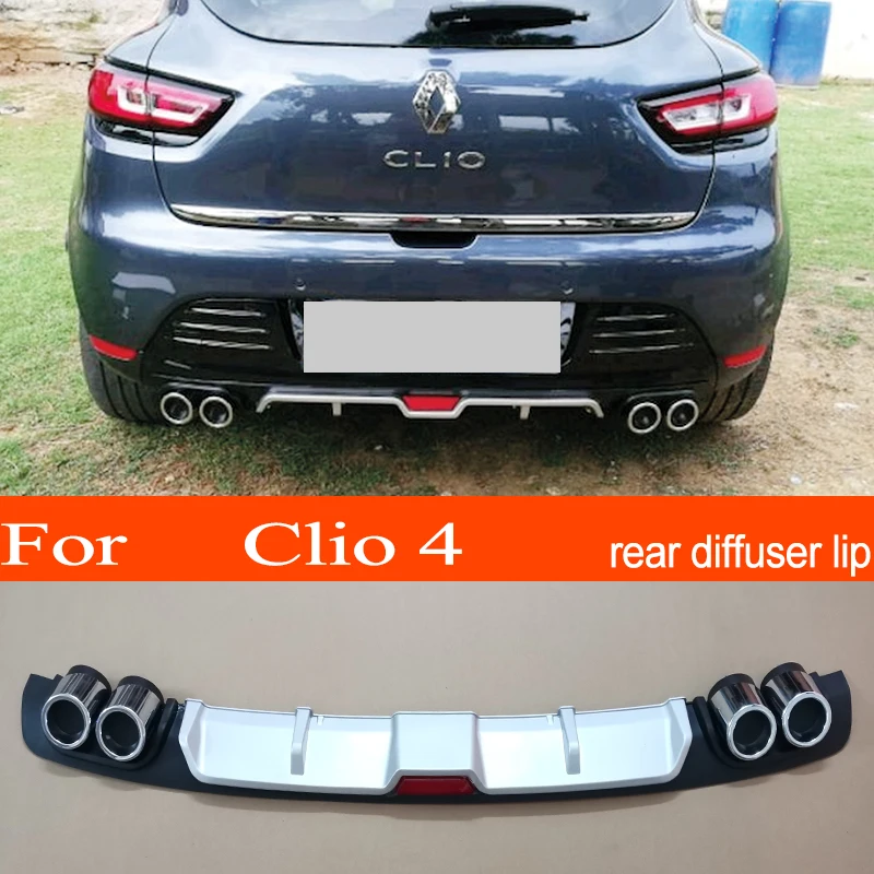 Renault Clio 4 Abs Plastica Argento/Nero Auto Paraurti Posteriore Diffusore Posteriore Spoiler Labbro Per Renault Clio 4