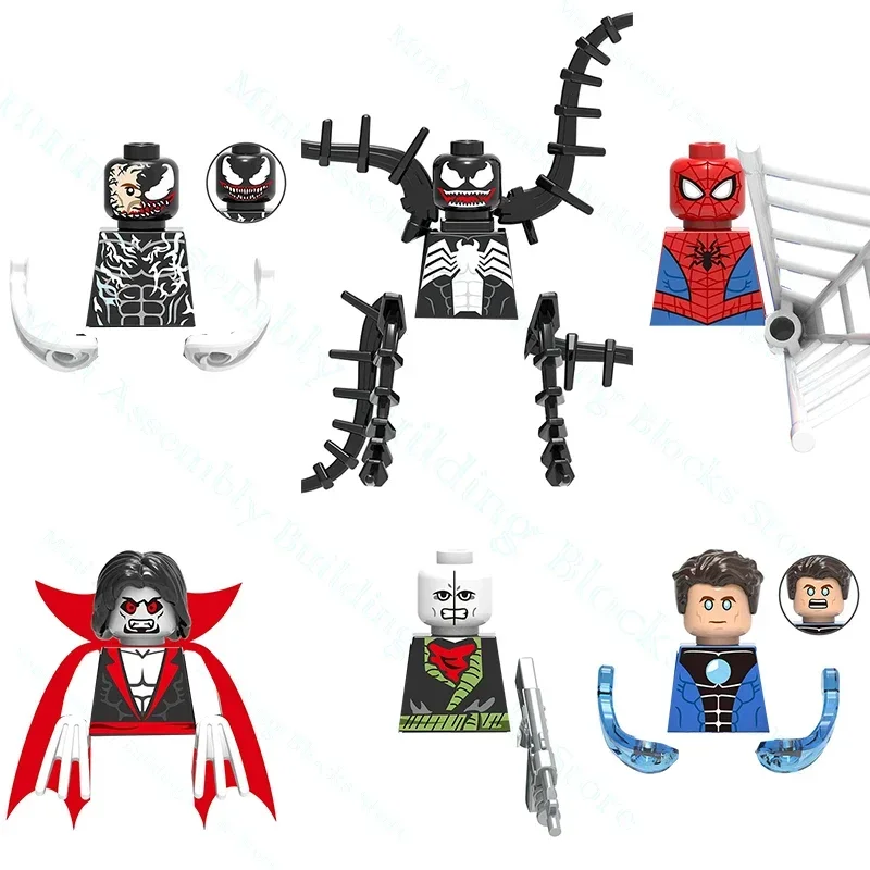 Piccoli Mattoni Building Block Avengers Anime Figures Venom Spider-Man Black Cat Hydro-Man Chameleon Mini Mattoni Giocattoli Per Bambini