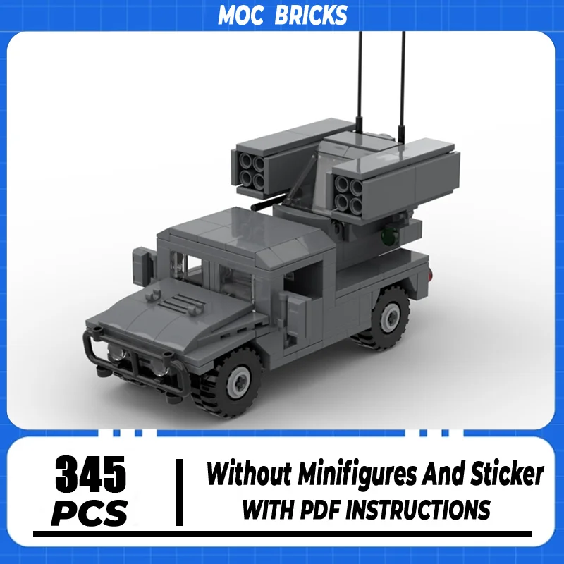 Moc Building Blocks Veicoli Militari Hmmwv An/Twq-Avenger Modello Mattoni Tecnici Giocattolo Di Assemblaggio Fai Da Te Per Regalo