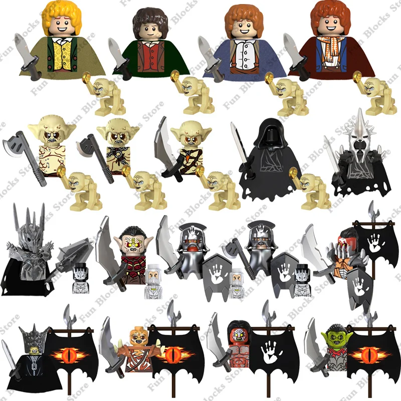 Il Signore Degli Anelli Frodo Goblin Hobbit Sauron Uruk-Hai Mini Action Figure Doll Bricks Building Blocks Fantasy Movie Model Toy