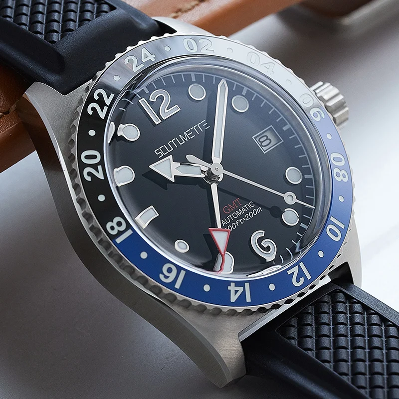 Scmt Gmt Orologio Automatico Seaq 1969 Omaggio 20Atm Impermeabile Seiko Nh34 Top Brand Luxury Sapphire Orologi Da Polso Sportivi Orologio Da Uomo