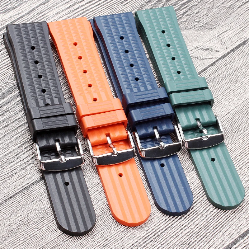 Per Seiko 007 Watch Orologio Waffle Strap Watch Bracciali Moda 20/22Mm Uomini S Diver Watch Band Cinturino In Gomma Siliconica