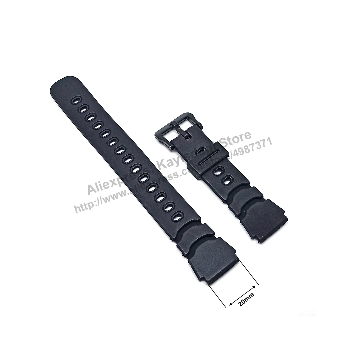 Cinturino/Cinturino Di Ricambio In Gomma Nera Da 20Mm Compatibile Casio , Tag Heuer , Timex , Seiko 5 - Diver Style