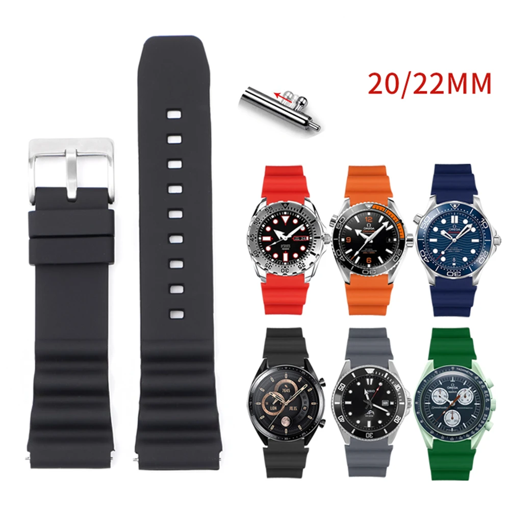 Cinturino Per Cinturino Per Orologio Seiko Divers 20Mm 22Mm Sostituzione Del Cinturino In Silicone
