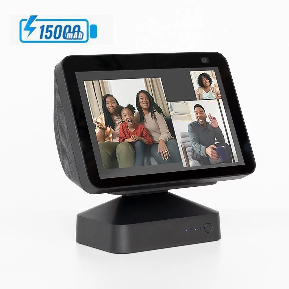 Base Batteria 15000/10000Mah Per Echo Show 5/8 1St & 2Nd Gen Amazon Alexa Display Batteria Mobile 9.5Hrs Play-Time Per Echo Show 5/8