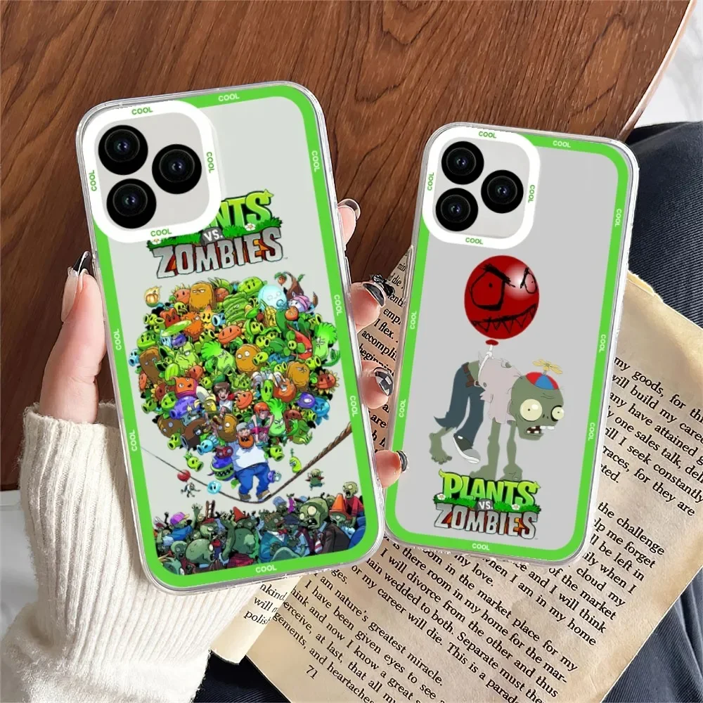 Custodia Per Telefono Cartoon P-Plants Vs. Z-Zombies Per Iphone 11 12 Mini 13 14 Pro Max Guscio Trasparente