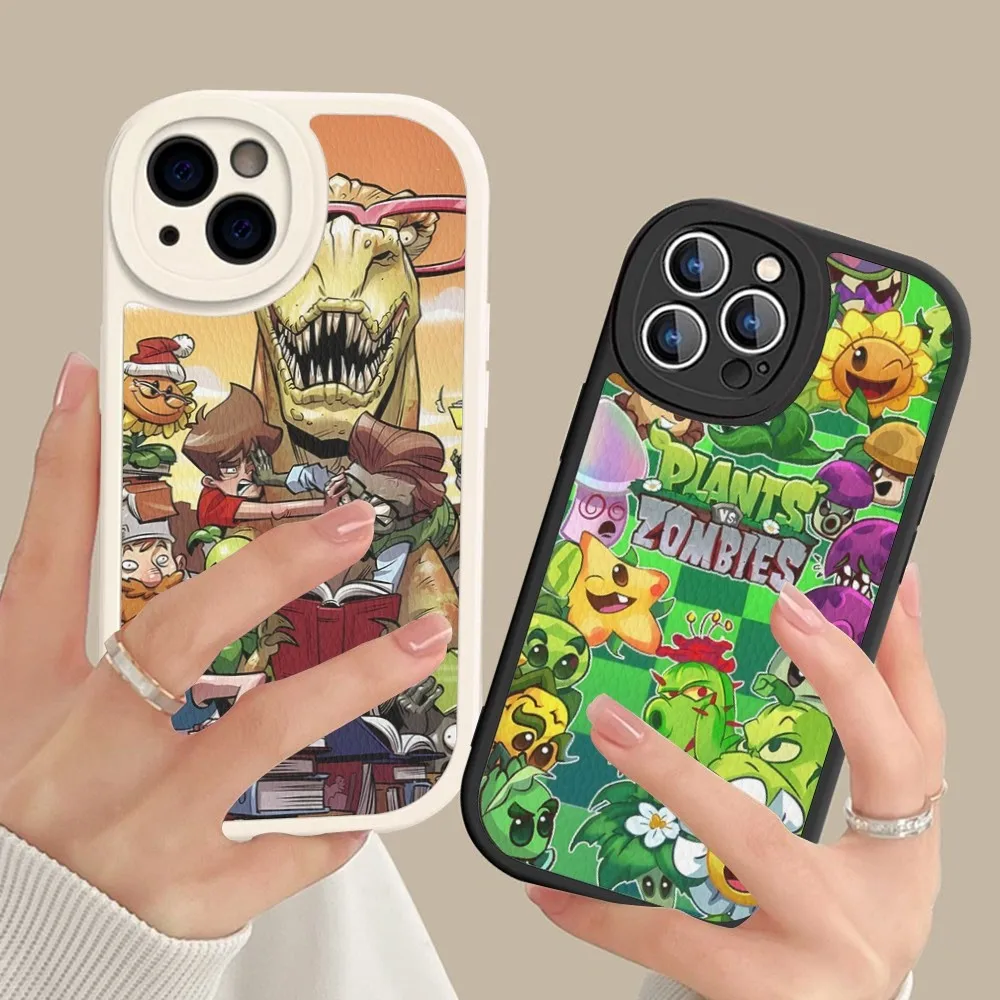 P-Plant-T Vs Zombie-E Custodia Per Iphone In Pelle Dura Per Iphone 14 13 12 Mini 11 14 Pro Max Xs X Xr 7 8 Plus Fundas