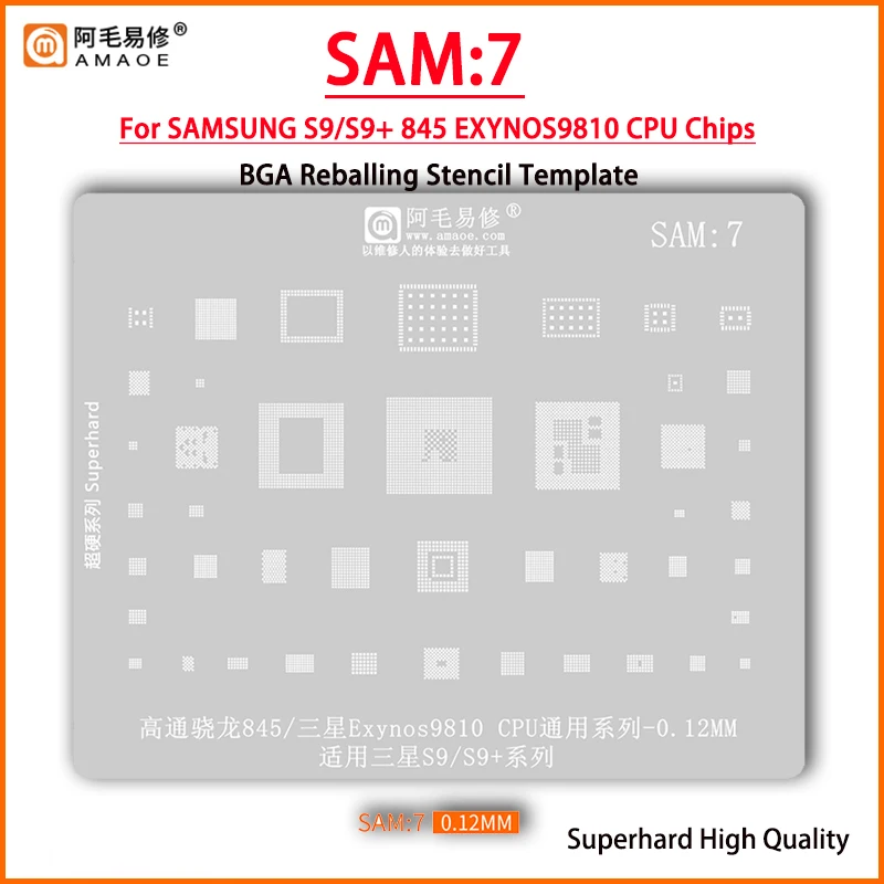 Amaoe Sam7 Bga Stencil Reballing Per Samsung S9/S9 + Muslimate 845 Pm8005 Afem-9090 Wcn3990 Qet4100 Wcd9341 Pm845 Sdm845 Wifi Ic