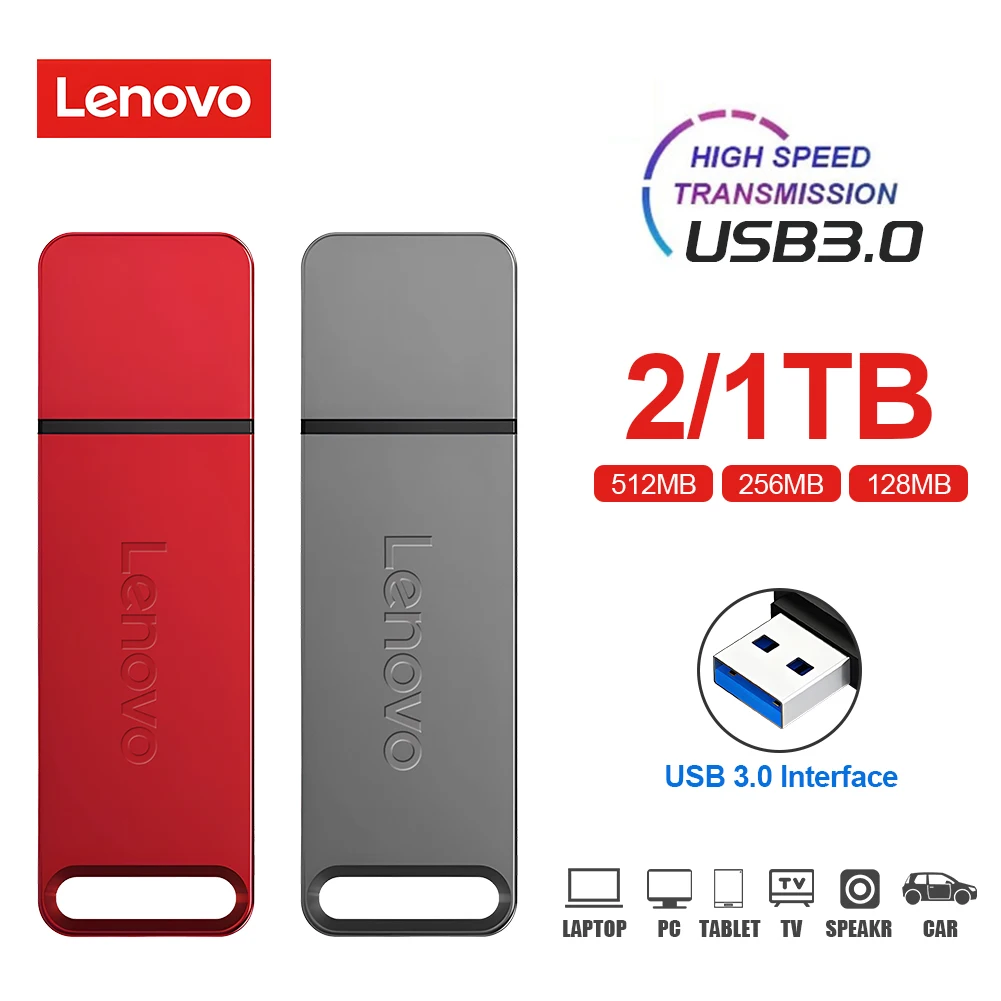 Lenovo Usb Flash Drive 2Tb 1Tb Ad Alta Velocità 100 Mb/S Pen Drive 128/256/512Gb Otg U Disk Key Memory Stick Per Laptop/Telefono/Pc Usb3.1