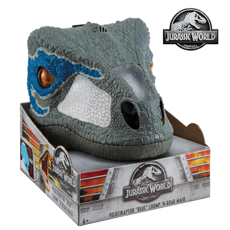 Jurassic World Fmb74 Chomp'N Ruggito Mask Velociraptor Blue Sound Effect Dinosaur Mask Cosplay Dinosaur Action Figures Toys Fmb74