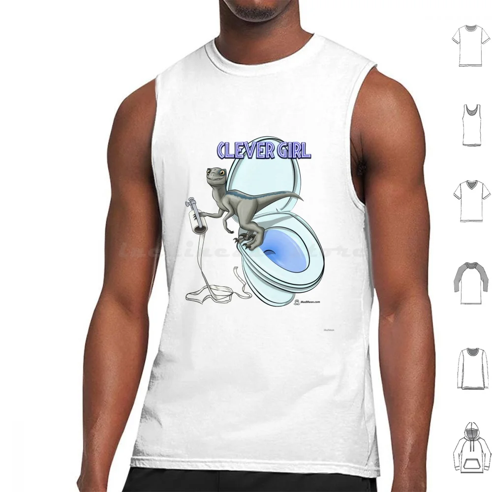 Bluet'S Mischief Canotte Stampa Cotone Velociraptor Blue World Intelligent Girl Pet Mischief Scamp Cute Troublemaker